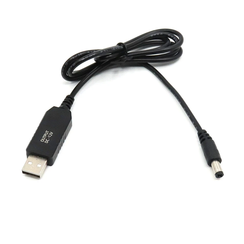 

USB 5V To DC 5.5x2.5mm Male Head Step Up Cable Power Boost Line For WiFi Router LED Strip Light Radiator And More 12V Devices