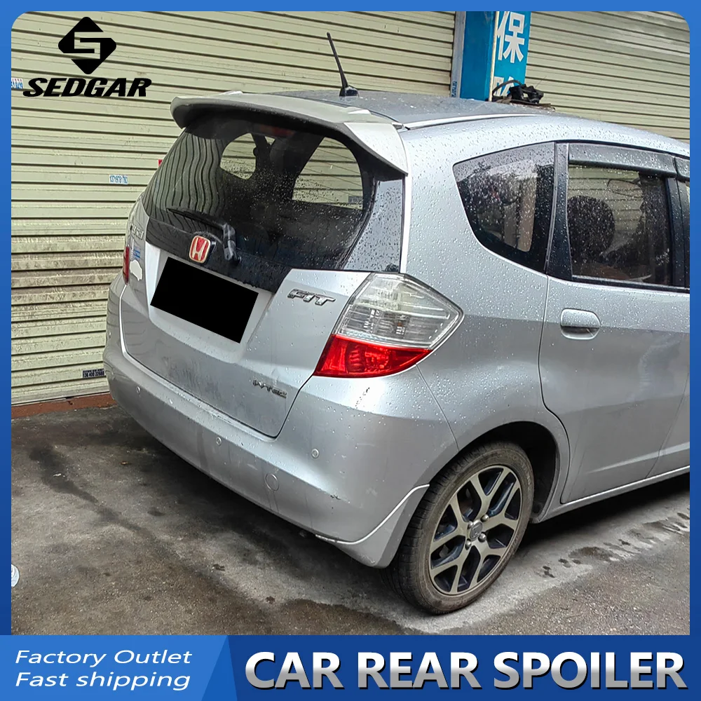 For 2008--2013 Honda Jazz Fit 2nd Generation Trunk Spoiler High Quality ABS Plastic Unpainted Spoiler Trunk Boot Wing Spoiler