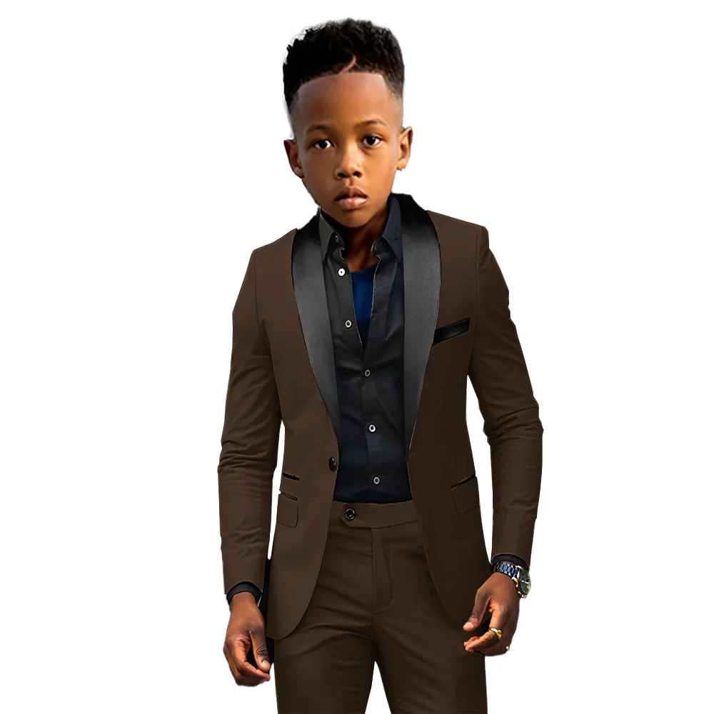 Formele jongens pak 2 stuk pak bruiloft kinderen custom tuxedo kleding 2-16 jaar oud feestpak voor jongens blazer