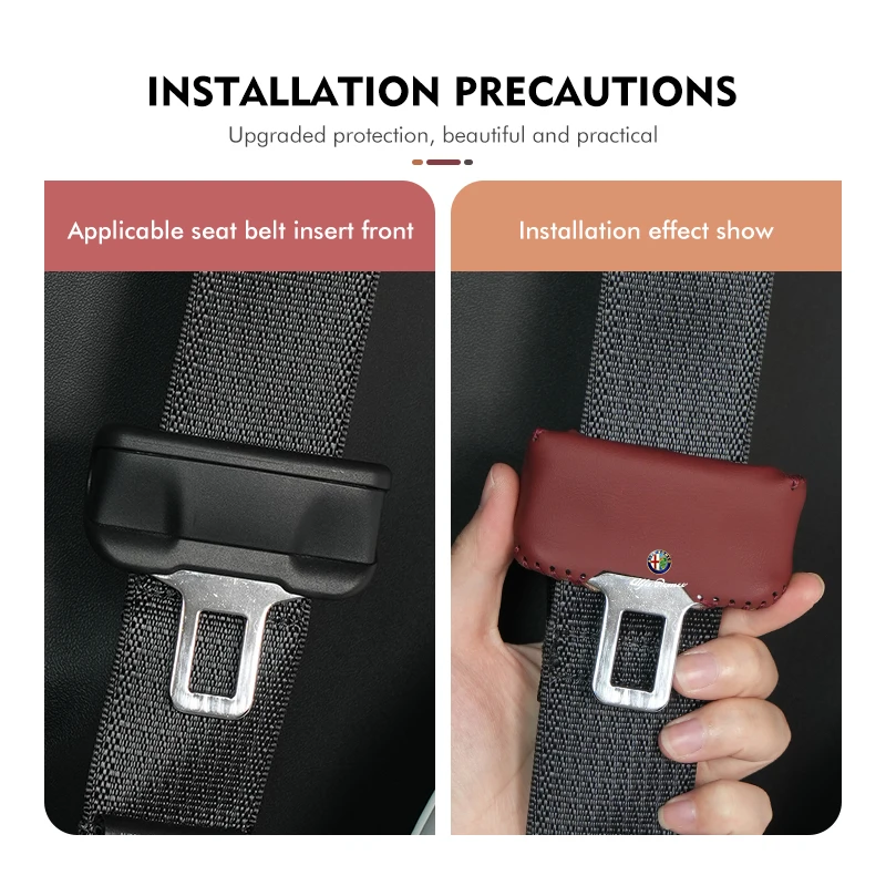 For Alfa Romeo Car Seat Belt Buckle Cover Anti-Scratch Protective Case Giulietta GT 159 147 156 Mito Brera Giulia Spider F1 view 4