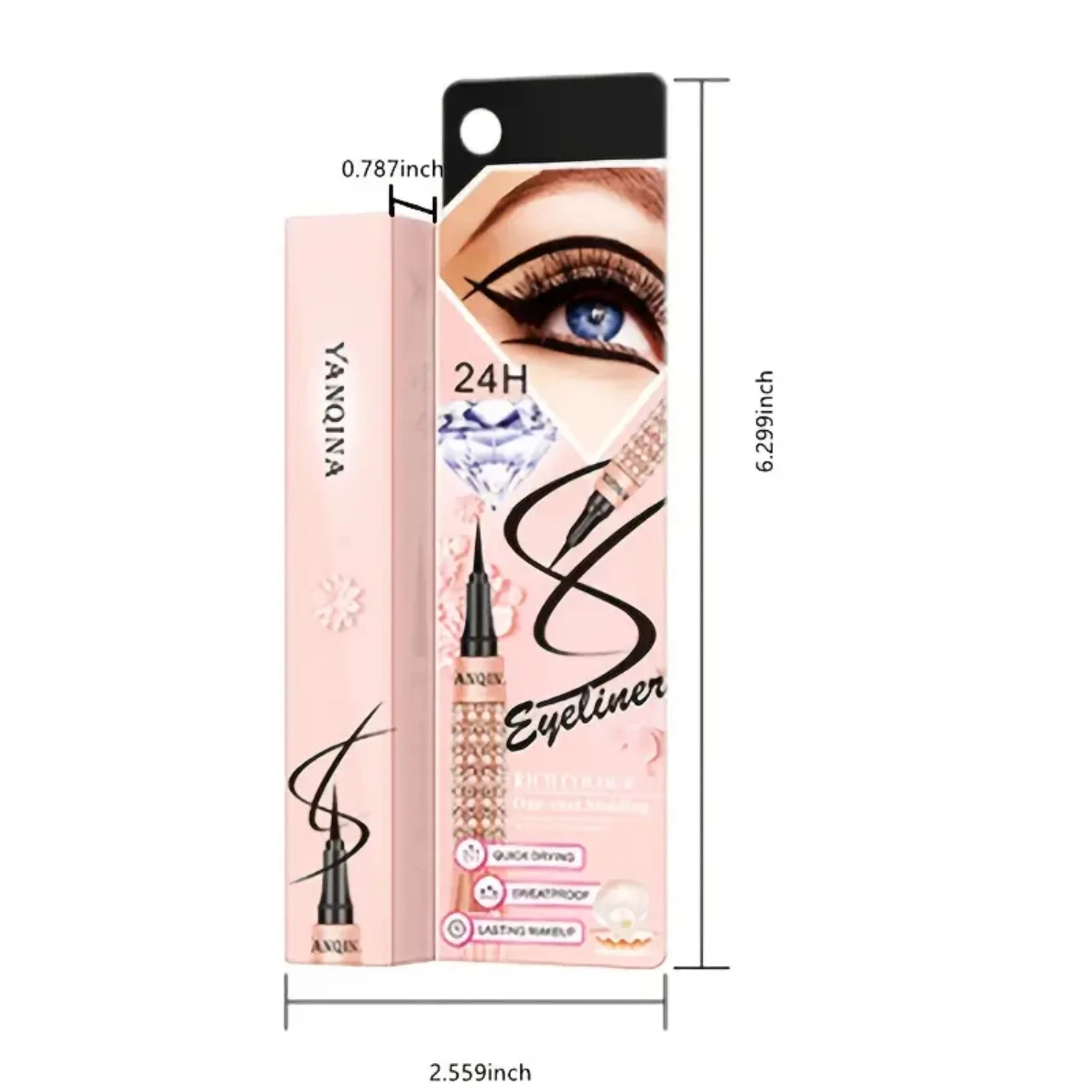 YANQINA Eyeliner Waterdicht Zweetbestendig Niet duizelig Make-up Ogenpotlood Matte kleur Vloeibare eyeliner