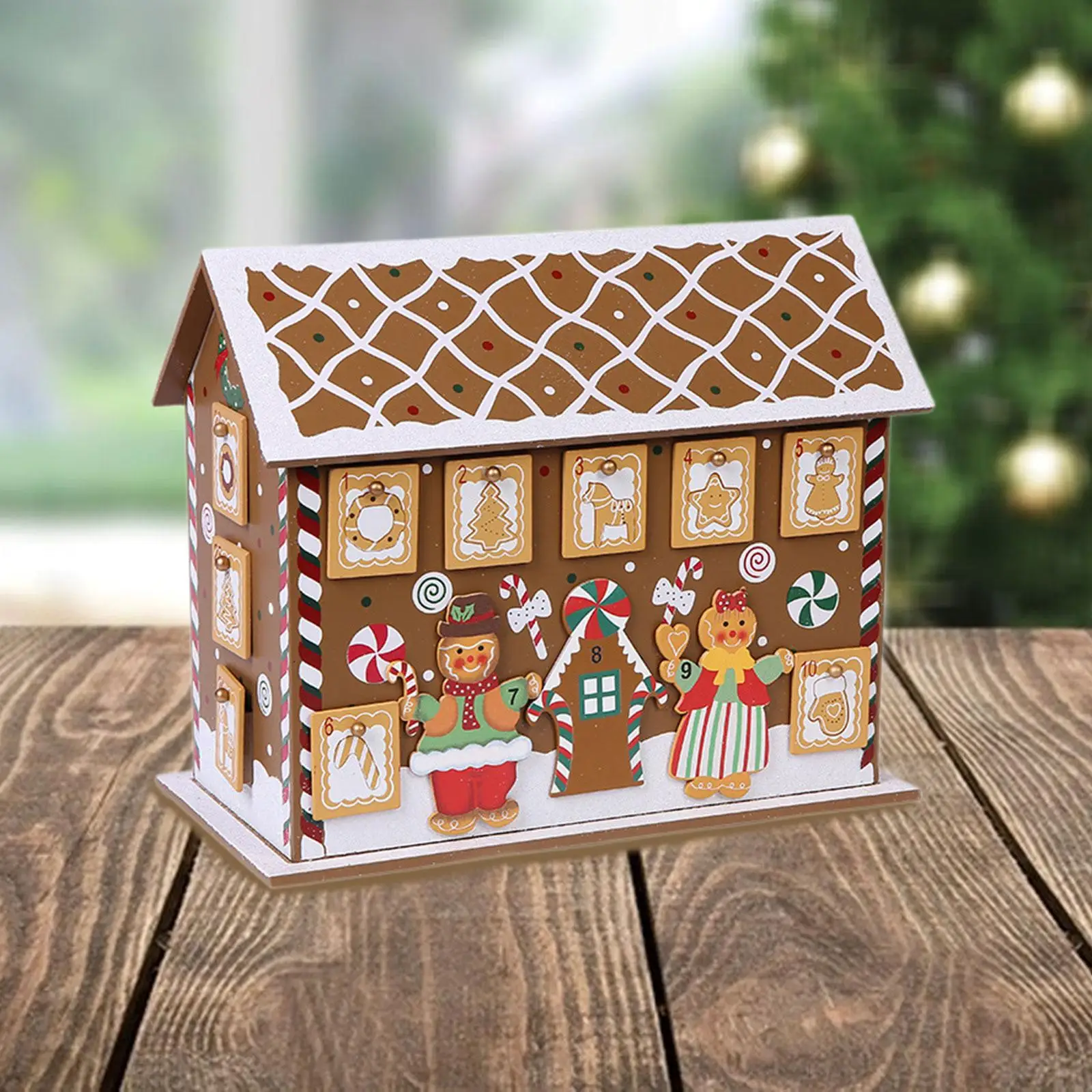 

Gingerbread House Advent Calendar 2024 Home Decor Nativity Christmas Decoration for Office Shop Window Bedroom Bookshelf Party