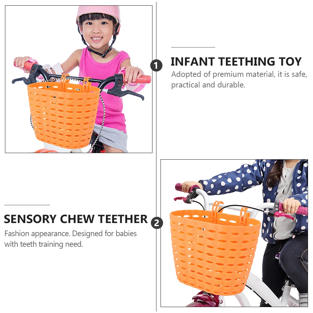 

Bicycle Basket Kids Bike Handlebar Bag Front Girls Lightweight Durable Plastic Water Resistant Scratch Proof Easy Installation