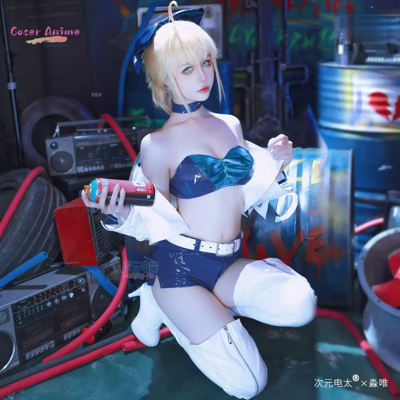 

FGO Косплей Fate Grand/Order Saber Косплей Костюм Игра Stronger Saber Racing Костюм Хэллоуин Костюм Женский