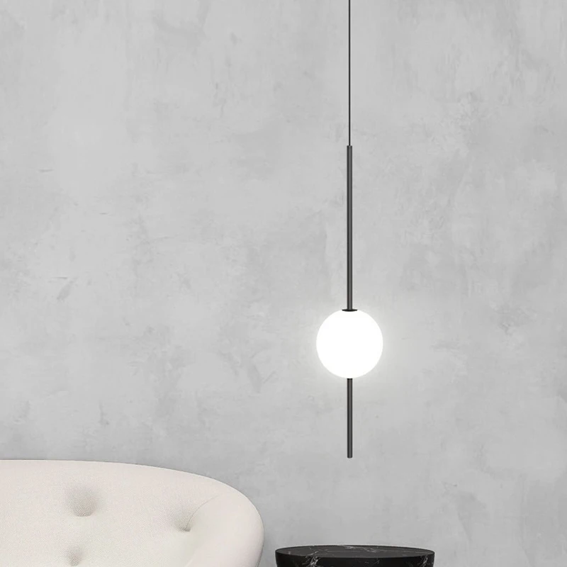 Nordic Simple Glass Ball Pendant Lights Black/Gold Dining Room Bedroom Decor Hanging Lamp Restaurant Bar Suspension Chandeliers