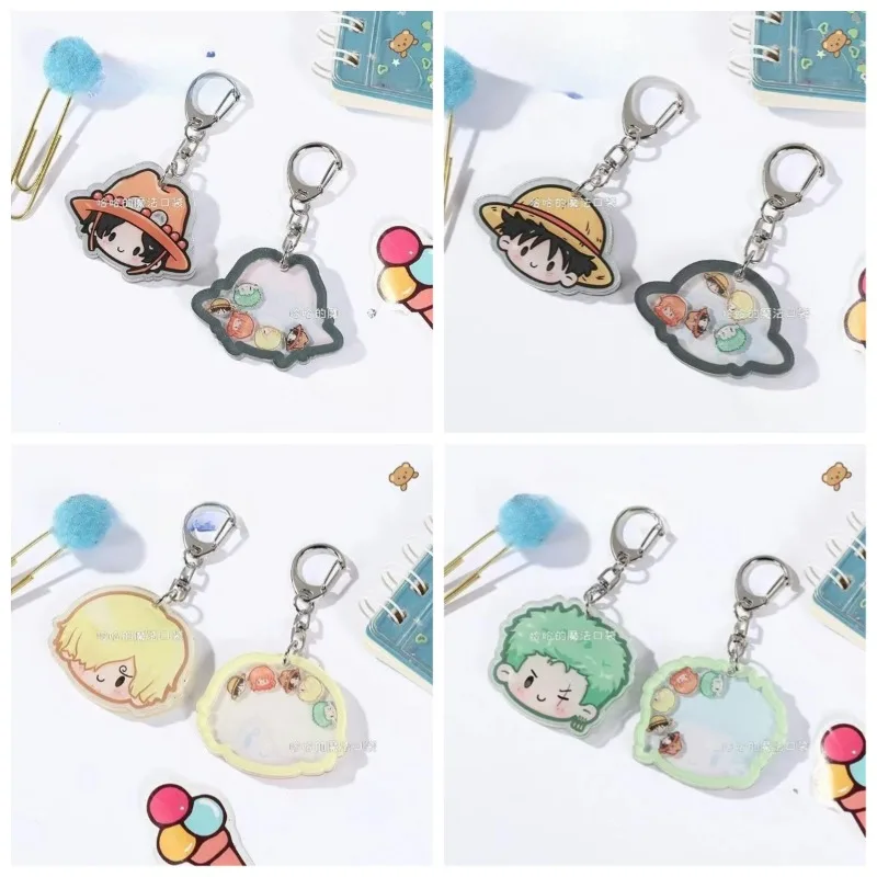 Japanischer Anime One Piece Monkey D. Luffy Kawaii Cartoon-Schlüsselanhänger Anime-Merchandise Rucksackanhänger kleines Geschenk