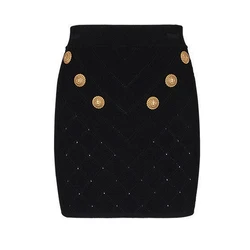 Spot Summer 2024 New Women's Classic Knitted Skirt Simple Internet Celebrity Popular Versatile Wool Skirt