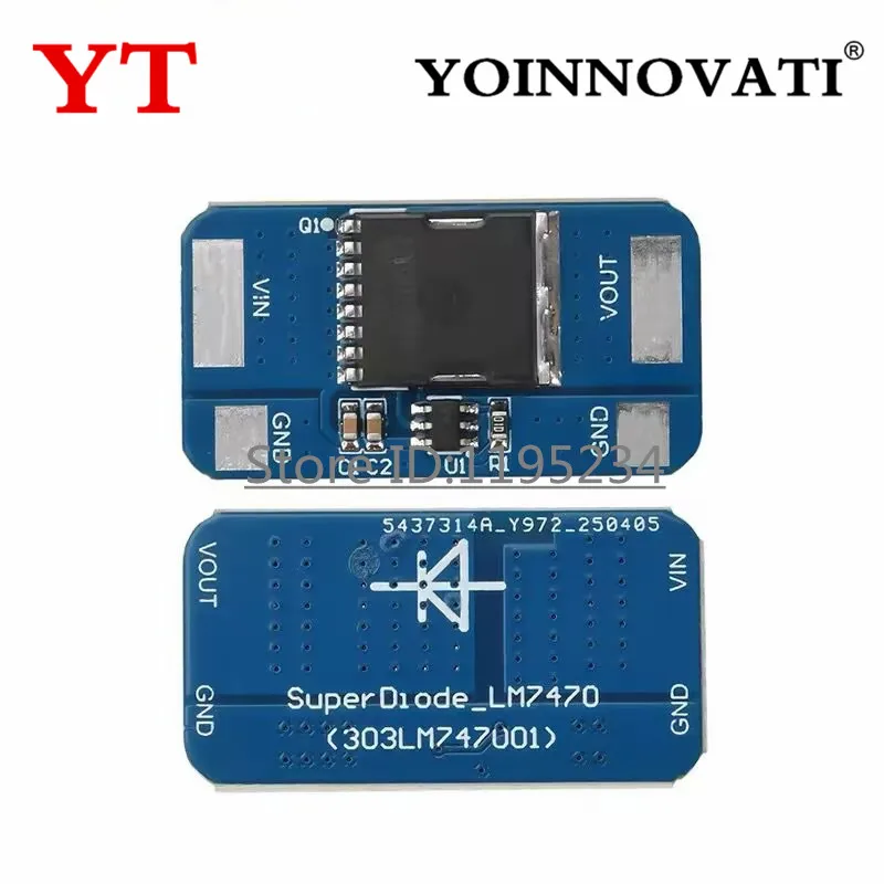 5-30V 10A LM74700 Ideal Diode Module Backflow Prevention Ideal Diode Rectifier 0.05V Ultra-low Voltage Drop