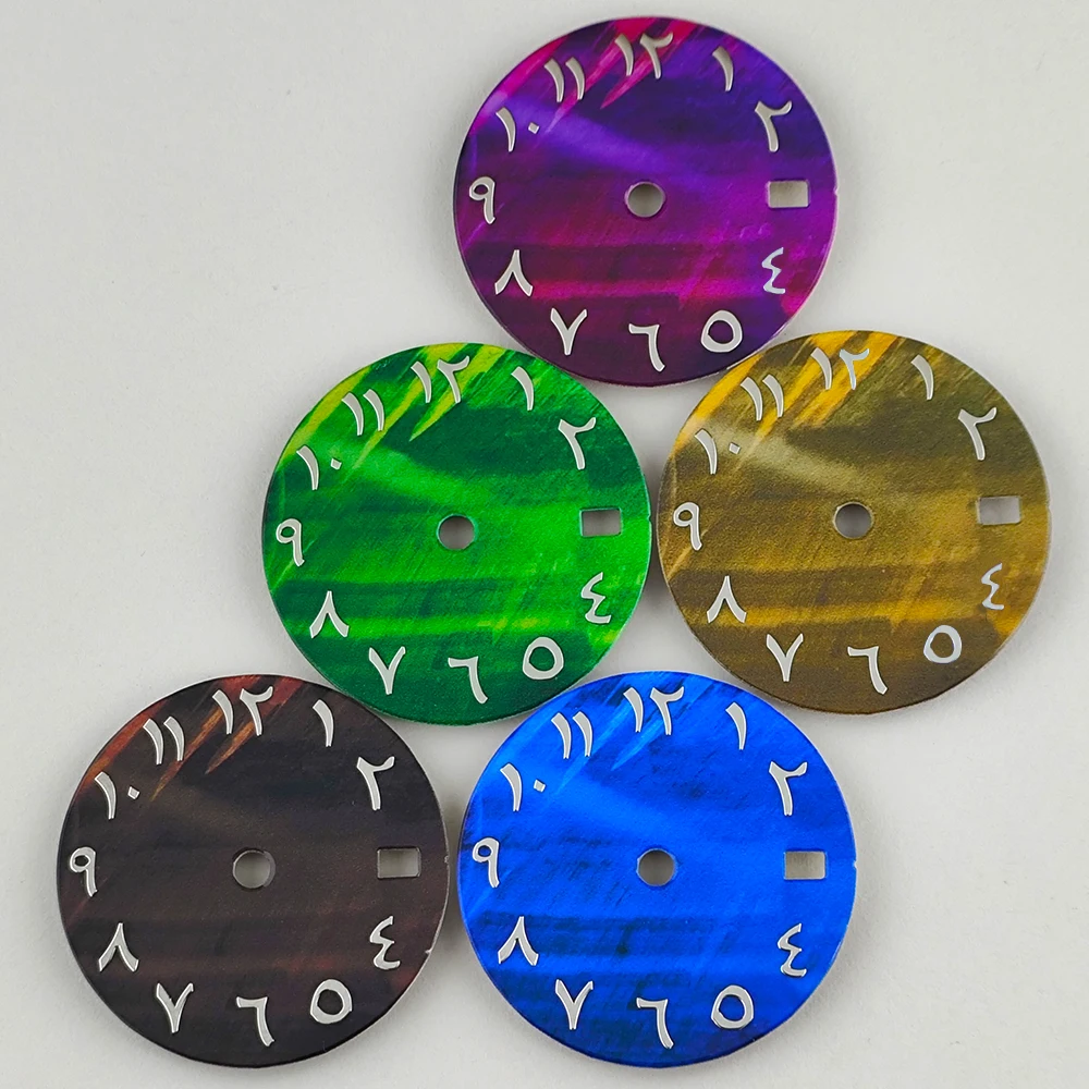 NH35 dial 28.5mm Arabic dial can be customized with your logo. The dial is non luminous and suitable for NH35 movement