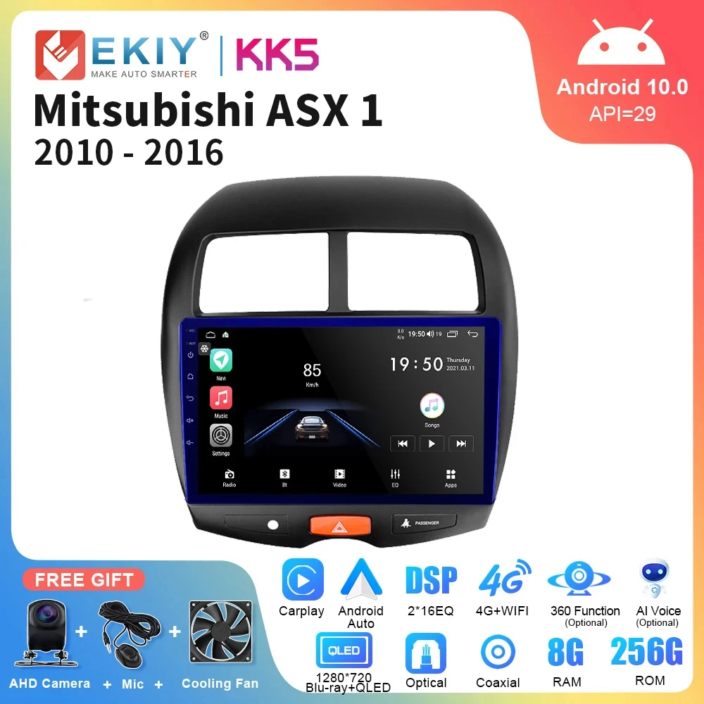 

EKIY KK5 для Mitsubishi ASX 1 2010 2011 - 2016 C4 Peugeot 4008 автомобильное радио мультимедийный видеоплеер навигатор GPS Android 10 2din