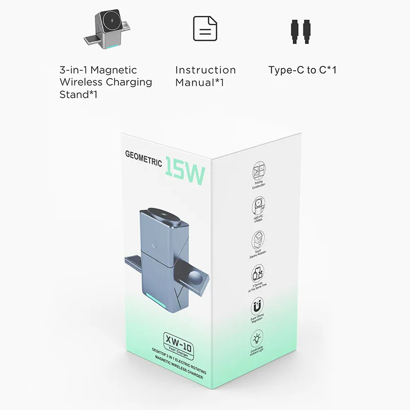 30 واط اللمس الدورية المغناطيسي متعدد الوظائف 3 في 1 شاحن لاسلكي آيفون 16 15 14 13 ماكس شاحن سريع سامسونج شاومي