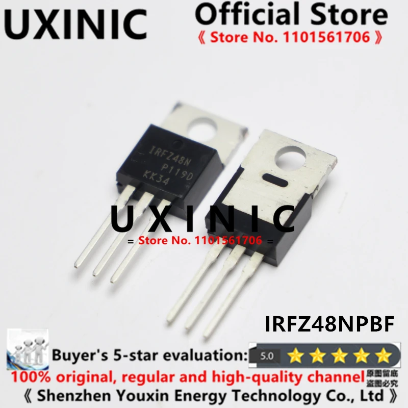 

UXINIC 100% новый импортный оригинальный транзистор с полевым эффектом IRFZ48NPBF IRFZ48N TO-220 N дич МОП-трубка 64A 55V