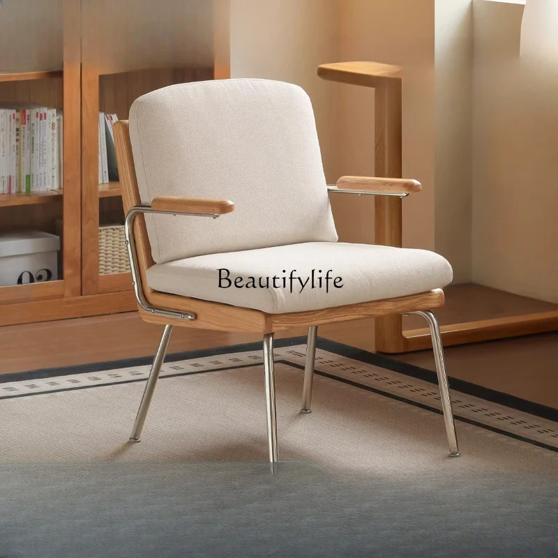 

Solid wood book chair Modern simple oak office home leisure chair