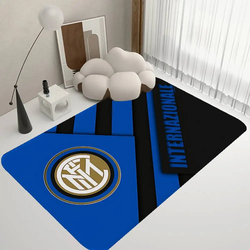 Alfombra lavable antideslizante para pasillo, sala de estar, sofá, sillas, cocina, felpudo, alfombra de área, con diseño del club de fútbol Inter de Milán FC