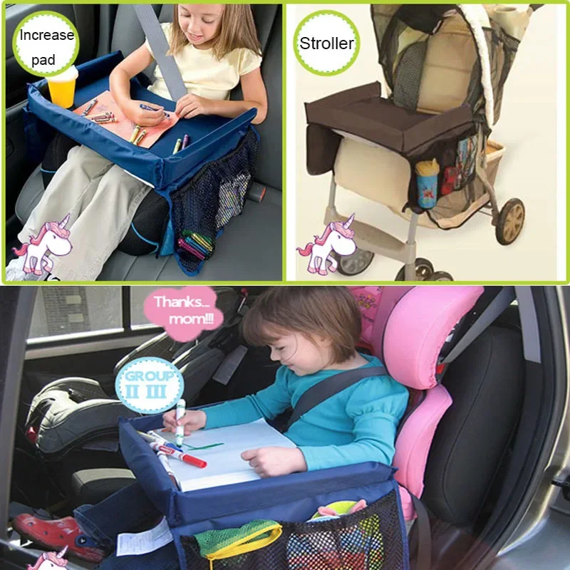 1PC Car Seat Tray For Kids Baby Car Tray Board Portable Waterproof Kids Toy Storage Desktop Panel Holder Storage Baby Enclosure