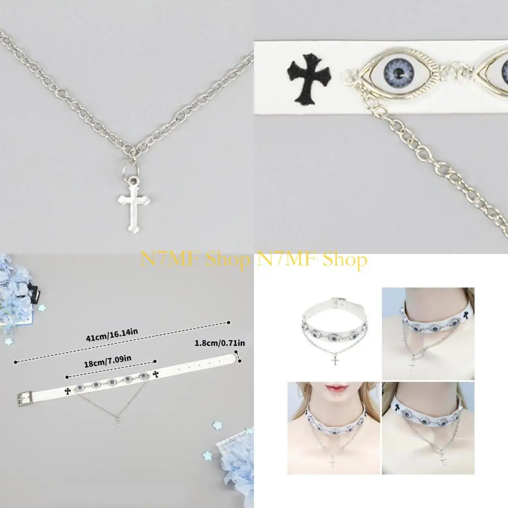 N7MF لافتة للنظر الشياطين العين المختنق قابل للتعديل الشياطين العين المختنق قلادة قوي ومريح سلسلة عنق الزينة #1