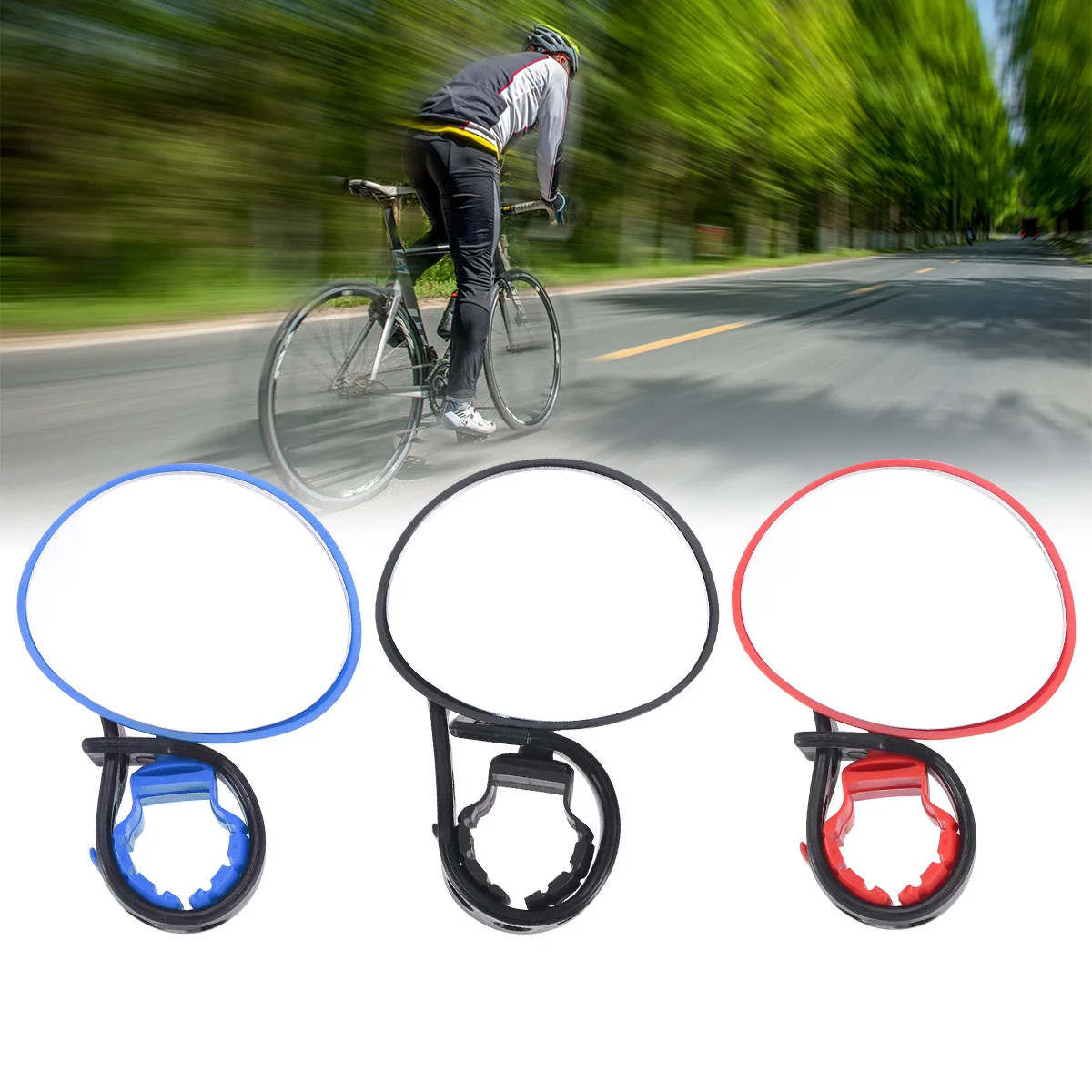 

1Pcs Adjustable Bike Rearview Mirror Oval Black Flexible Handlebar Road Cycling Safety Handlebar Mirrors