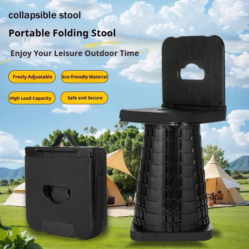 Portable Collapsible Folding Chair New Design Telescopic Stool with Backrest for Bedroom & Outdoor Leisure for Fishing & Hiking