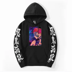 Demon Slayer Anime Japan Cartoon 2024 Autumn Men Oversized Thick Hoodie Sweatshirt Akaza Oversized Hoodies Fleece Streetwear