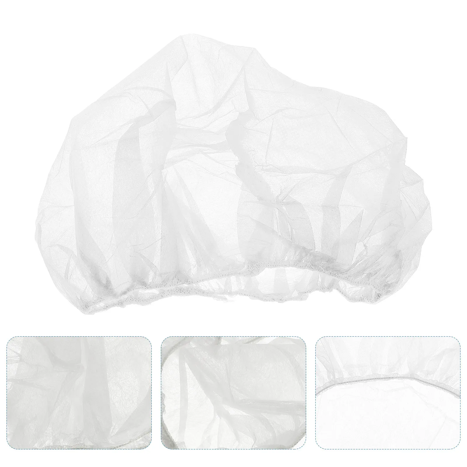 100Pcs Disposable Non Woven Bouffant Cap Elastic Hair Net Cover for Chef Baker Waiter Cleaner Cafe Juice Shop Hotel Food Factory