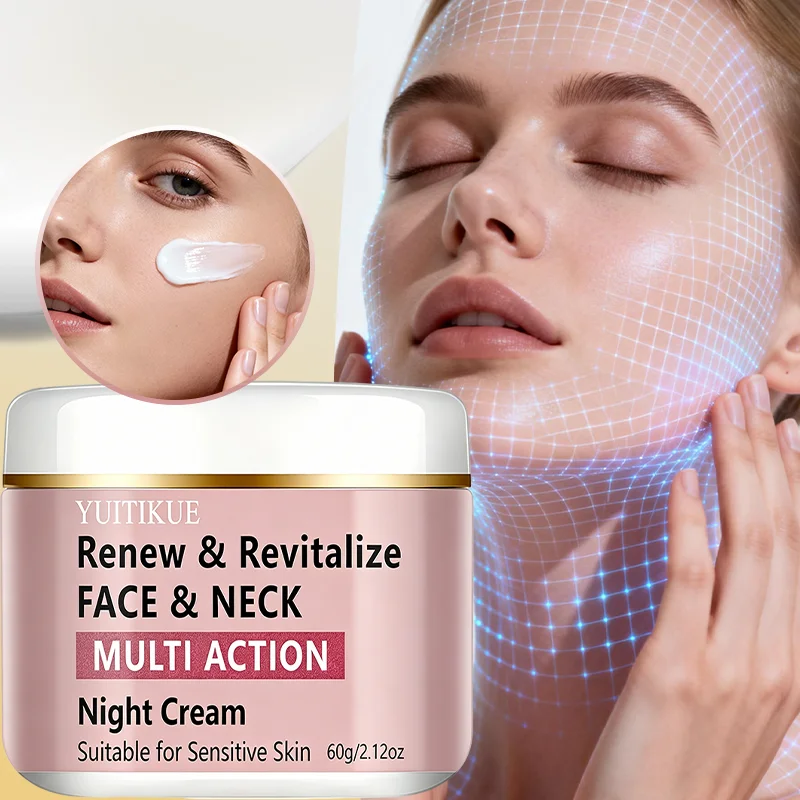 YUITIKUE Renew Revitalize Face & Neck Night Cream 60g Multi Action Gentle For Sensitive Skin Night Repair
