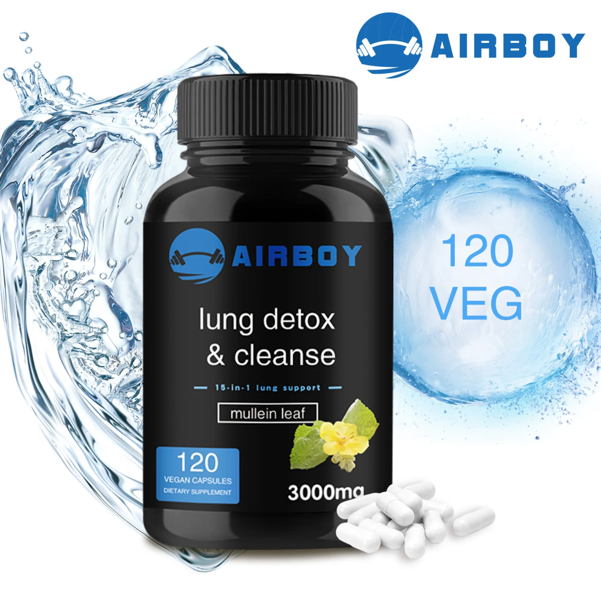

Lung Detox & Cleanse Supplement - Promote Lung Health, Enhance Immune Defense, and Detoxify The Lungs - 120 Capsules