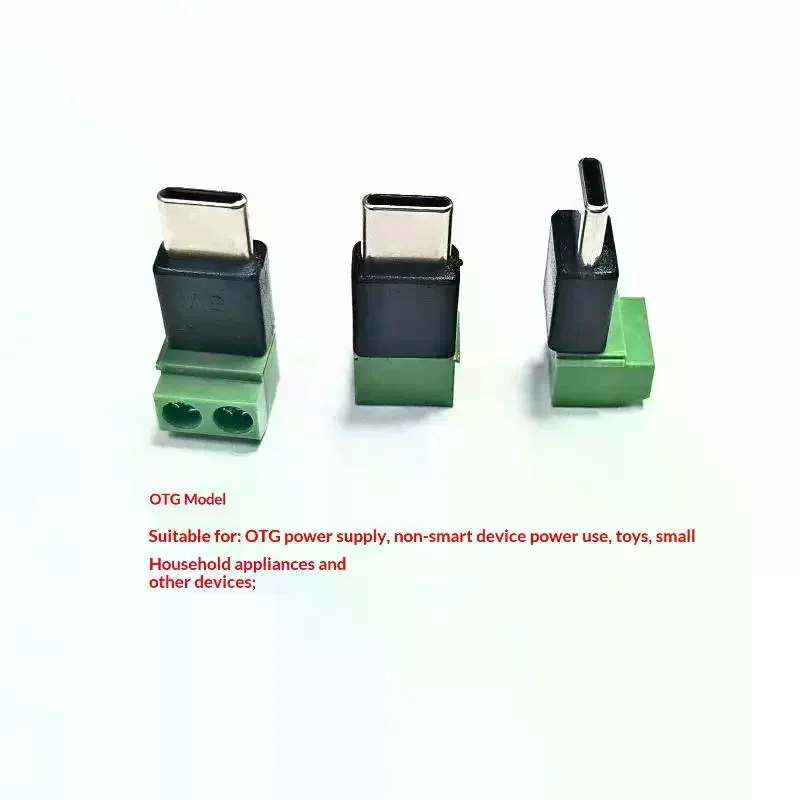1/3Pcs 5V Solderless Green Charging Adapter Type C/Micro Male To 2 Pin For Toy Intelligent Devices Phone And Computer
