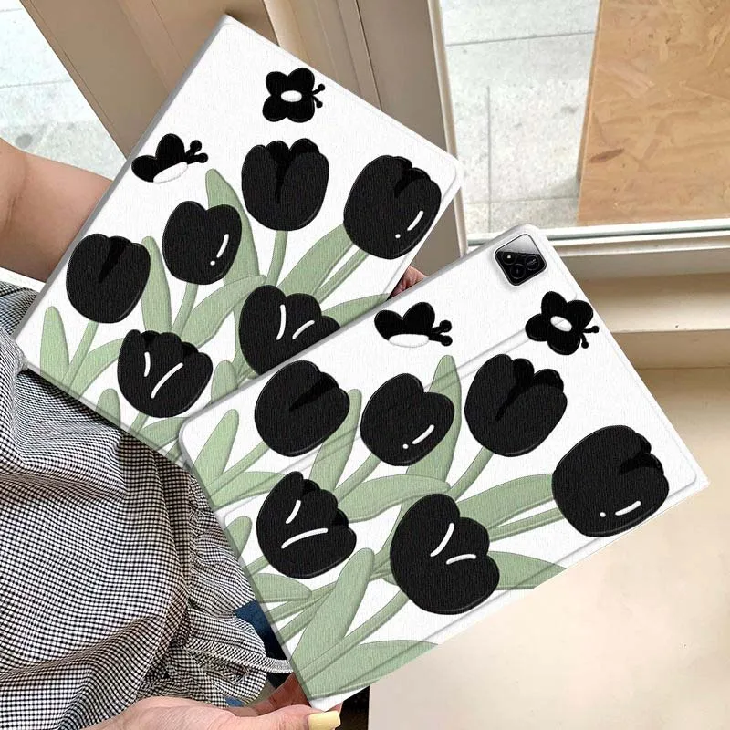 

Pink Butterfly Black Background Gift Tablet Case For Xiaomi Redmi Mini Pad SE K 2 4 5 6 7 8 2023 2025 11 8.8 11.2 10.1 Pro