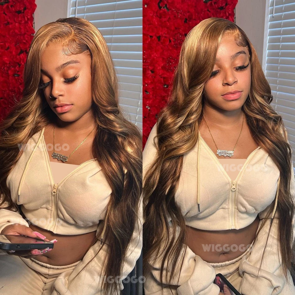 

Выделите Ombre Парик Человеческие Волосы Объемная Волна P4/27 Медовый Блондин 13X6 Hd Парик Фронта Шнурка 13X4 1B30 Черный Коричневый Фронт Цветные Парики