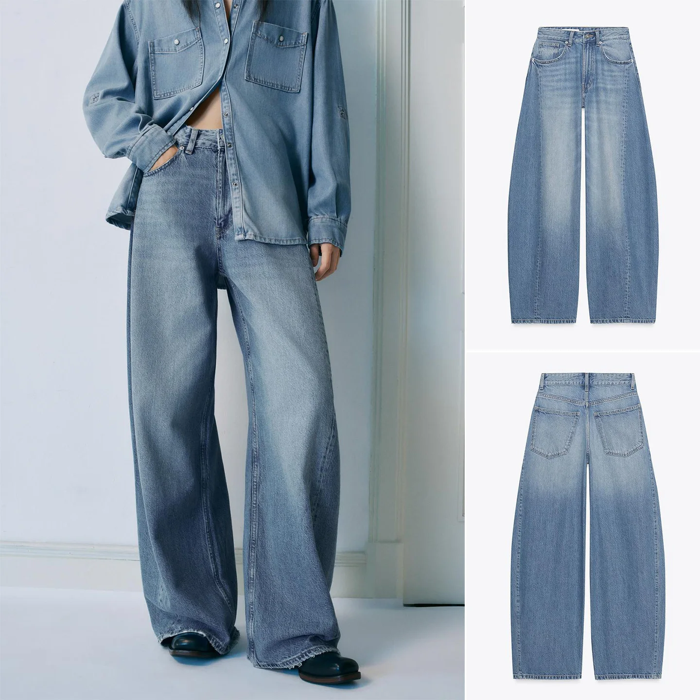 

Loose Women's Jeans mid Waist Twist Stitching Metal Button New Winter Jeans Casual Straight Leg Trousers for Ladies