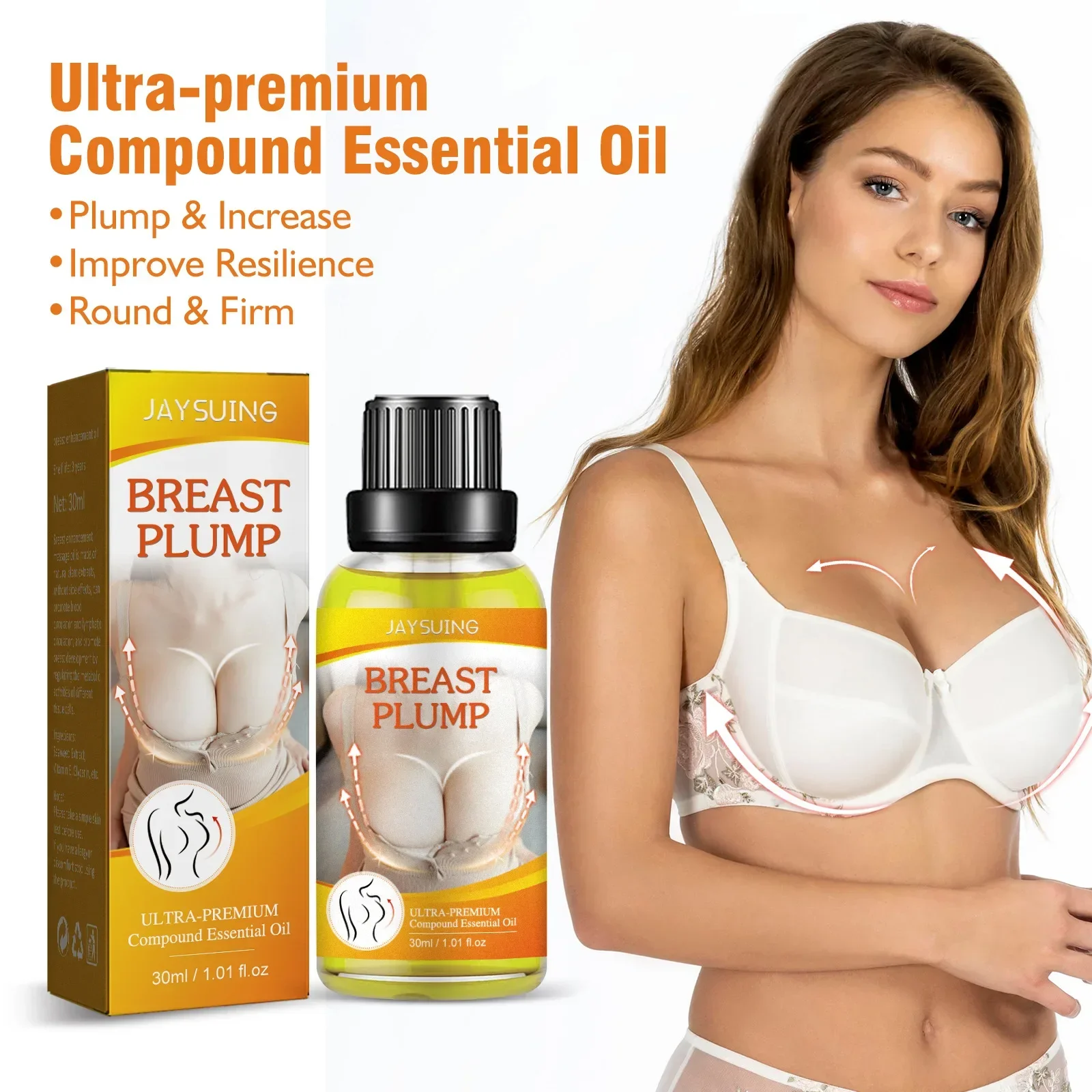 Female Lifting Breast Massage Up Size Essential Oil Anti-Sag Enhances Elasticity Firming Plump Serum Chest Enlargement הגדלת חזה