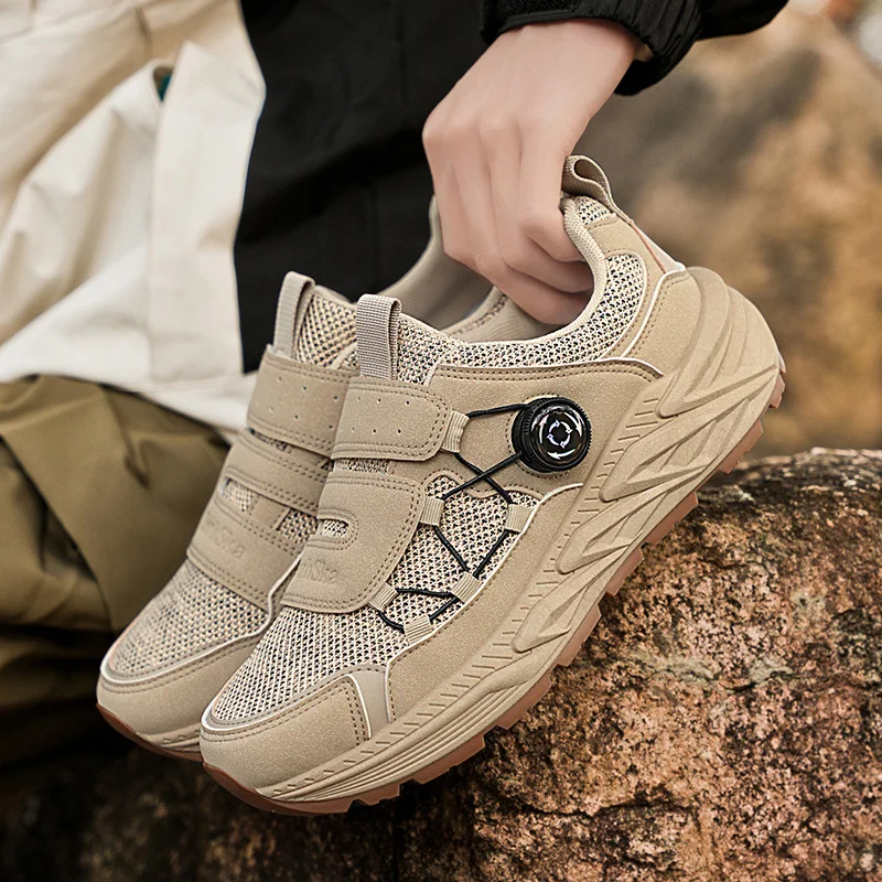 

Новые дышащие кроссовки с сеткой 2025, модная рабочая обувь на толстой подошве с низким берцем, модная повседневная спортивная обувь