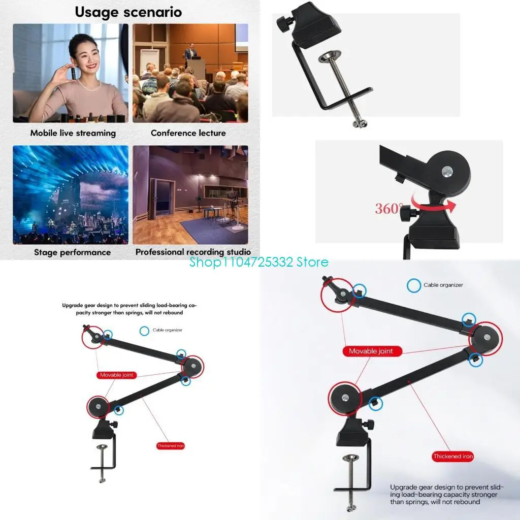 

P5EA Professional Metal Microphone Arm Stand Stable and Durable Microphone Holder