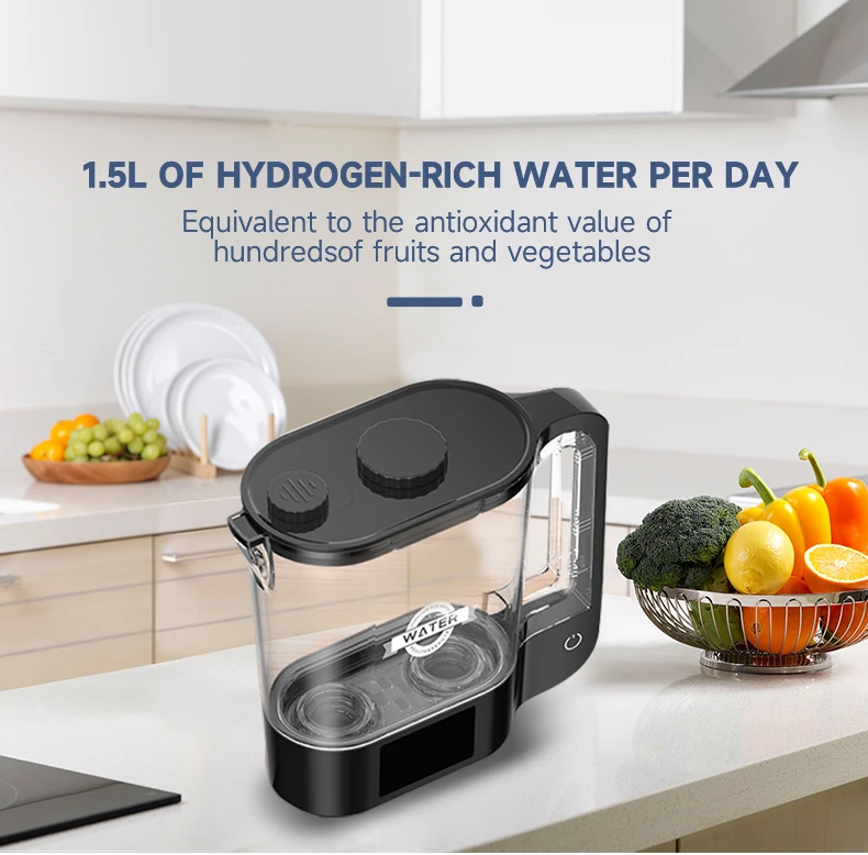 Portable 2L Double Electrolyzer Hydrogen Water Generator Fashion-Designed Hydrogen Water Kettle For Home Use Easy Installation