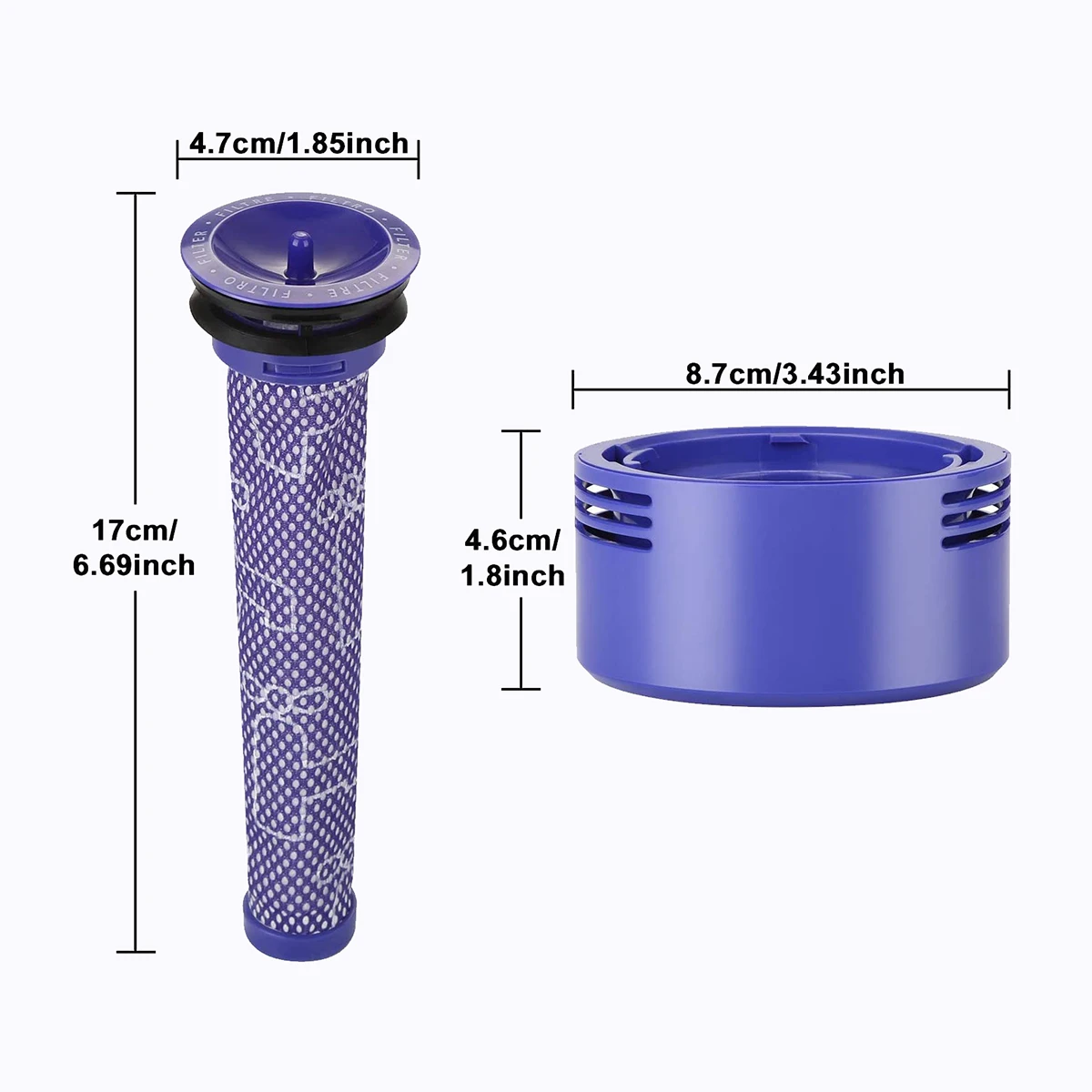 A01M 掃除機交換フィルターは、Dyson V7 V8 ポストモーターフィルターとプレ HEPA フィルター交換フィルターセット用です。