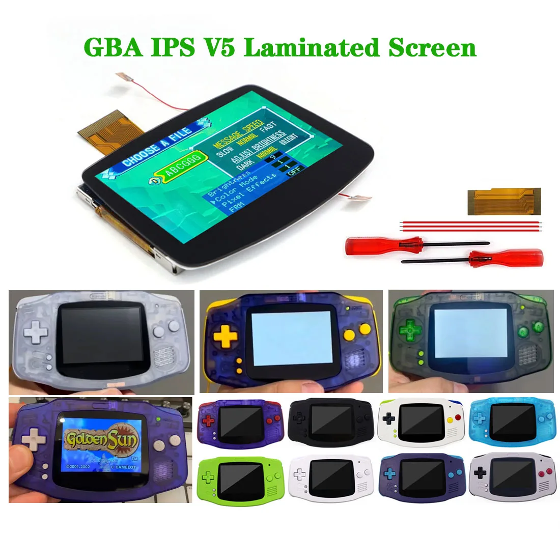 

Hispeedido 3,0 дюймовый HD 720*480 GBA IPS V5 предварительно ламинированный экран с подсветкой для GameboyAdvance GBA w/Shell