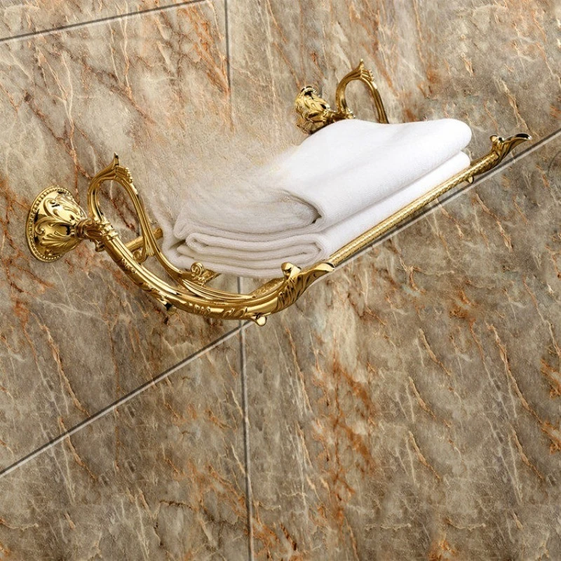All-copper European towel holder Classical titanium-plated towel holder