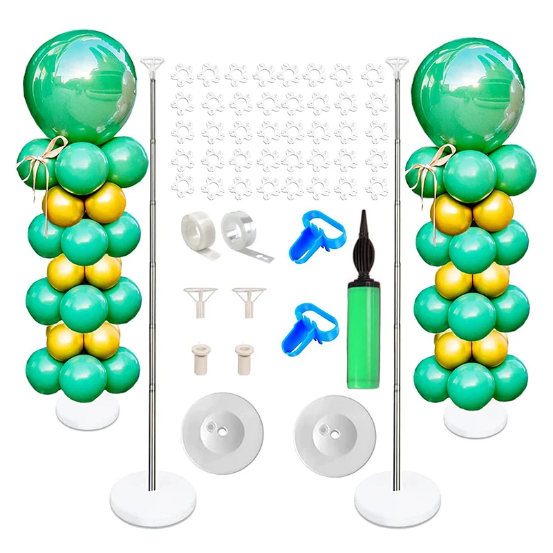 Zestaw stojaków kolumny balonowej, regulowany zestaw kolumn balonowych, metalowy teleskopowy stojak balonowy, przyjęcie urodzinowe, ukończenie szkoły, Weddi