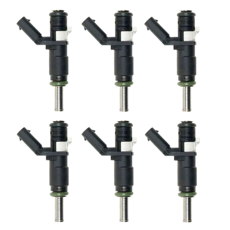 Set Of 6Pcs Fuel Injector Black Fuel Injector A2720780249 For Mercedes-Benz R350 E350 GLK350 SLK280 SLK300 3.0 3.5 V6