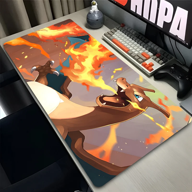 Tappetino per mouse Lockedge Grande P-pokemon Charizard Accessori da gioco Computer Gamer Tastiera Pad Tappetino per mouse Scrivania XXL Mousepad Per regalo