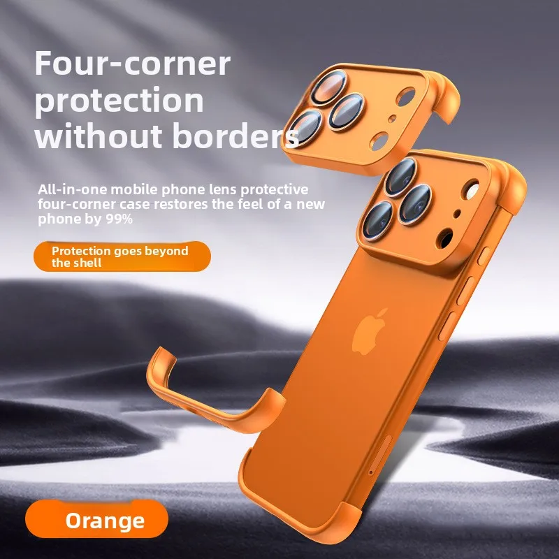 

Ultra Thin Hard PC Frameless Phone Case for IPhone 17 Pro Max IPhone Air Matte Color Solid Camera Lens Flim Protector Cover Cap