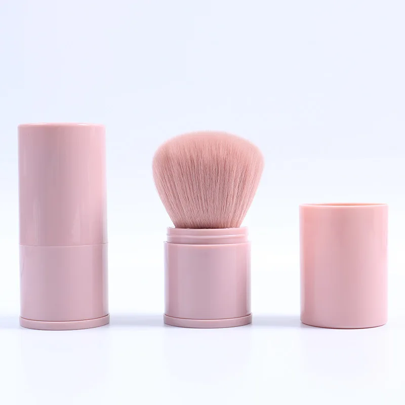 Pennello per fard retrattile - Pennello per trucco singolo portatile per strumenti di bellezza adatti ai viaggi con design compatto