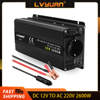 Inverter 12v 220v Solar Inverter 500W 1500W 2000W 2600W Portable Voltage Transformer Auto Charger Converter Car Power Inverter