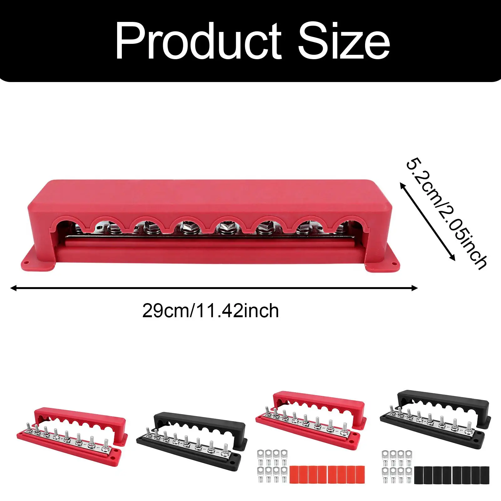 Power Distribution Block Vehicle Replacement 4 Post Bus Bar 48V 300A for Boat Car Truck Electric Terminal Wiring
