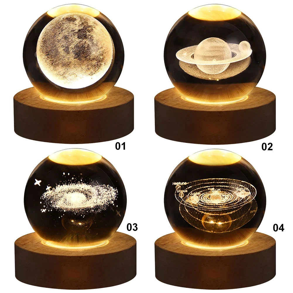 LED Night Light Crystal Ball LED Galaxy Children Night Lamp For Bedroom Ambient Light Creative Gift Night Light 5V USB Led Light