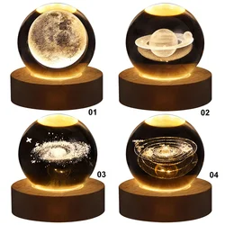 Crystal Ball Night Light LED Galaxy Children Night Lamp For Bedroom Ambient Light Creative Gift Night Light USB Led Light