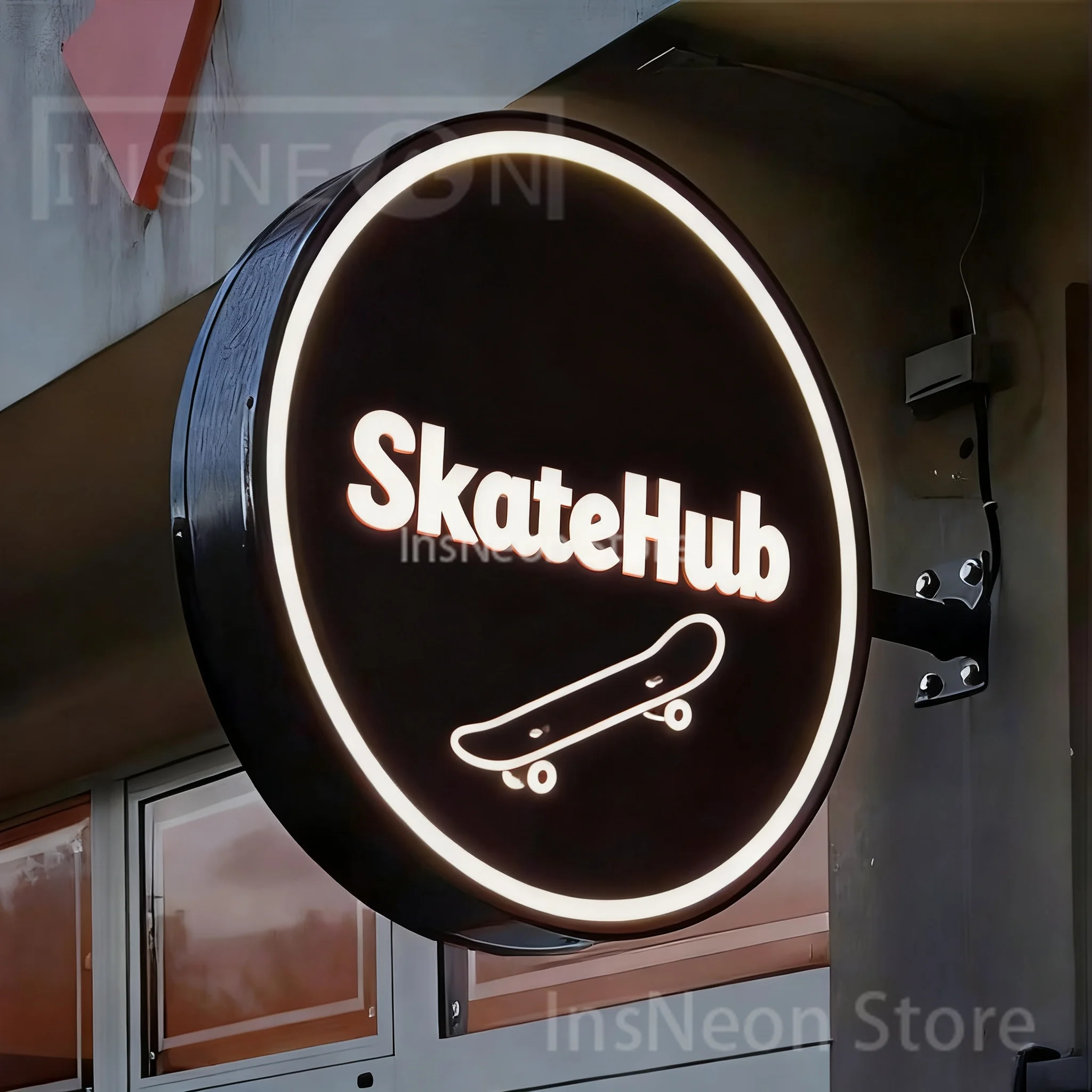 Double Sided Round Light Box,SkateHub,Advertising Light Box Signage,Coffe Sign,Business Shop Sign,Salon Sign For Outdoor Use