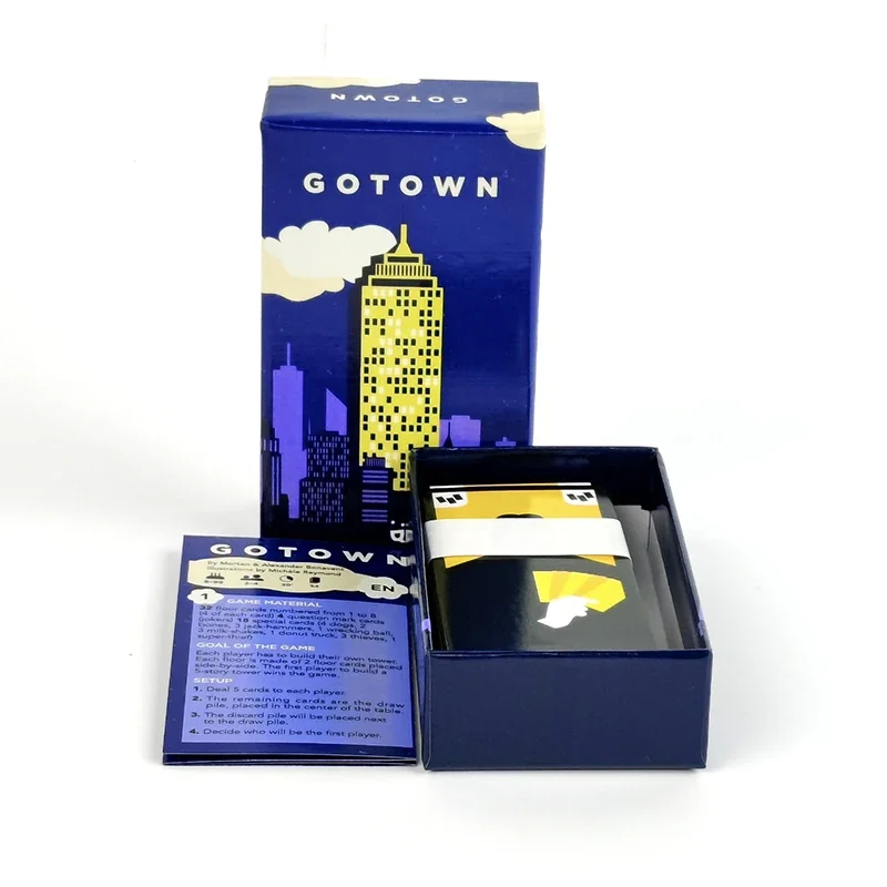 เกมไพ่โกทาวน์ขายดี เกมปริศนาสำหรับครอบครัว เกมปาร์ตี้แสนสนุก สำหรับผู้เล่น 2-4 คน เวลาเล่น 30 นาที