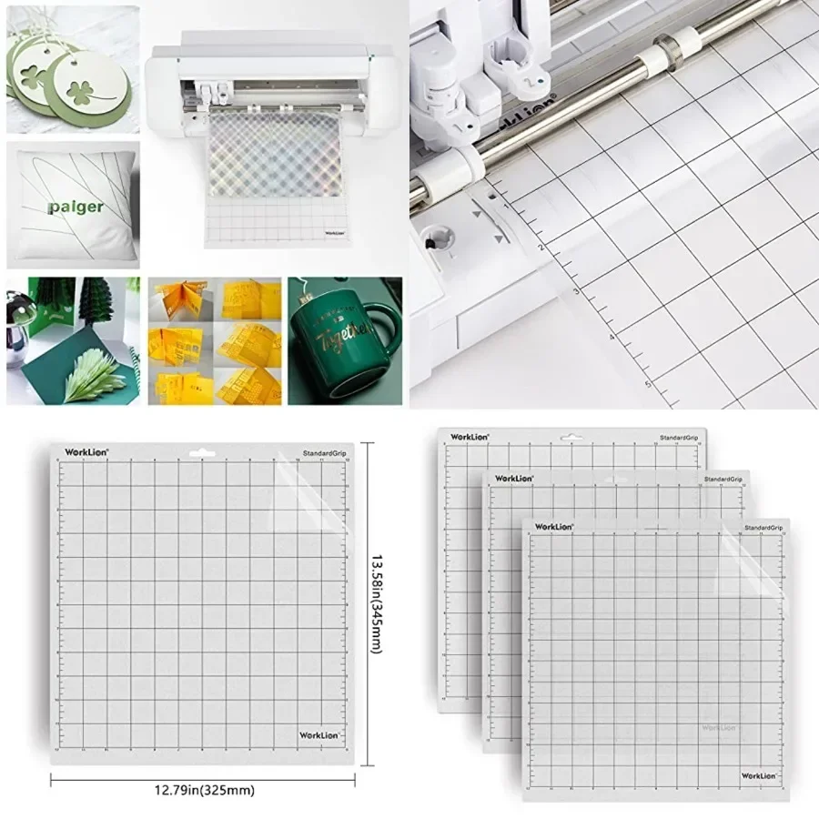 Cutting Mat Compatible With Silhouette Cameo: 12x12 inch, 3 Mats Standard Adhesive Sticky Durable Clear Craft Cut Mats - Replac