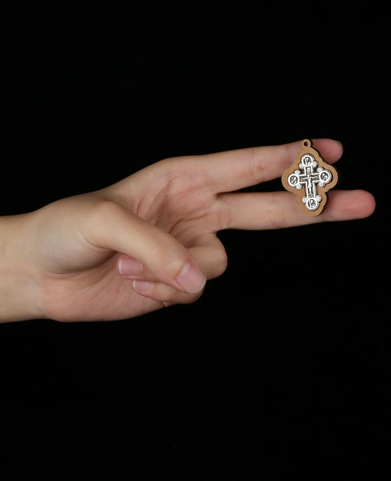 5Pcs Handmade Wooden Holy Saint Cross Pendant Orthodox ICXC Crucifix Jesus Cross Pendant for DIY Handmade Faith Jewelry